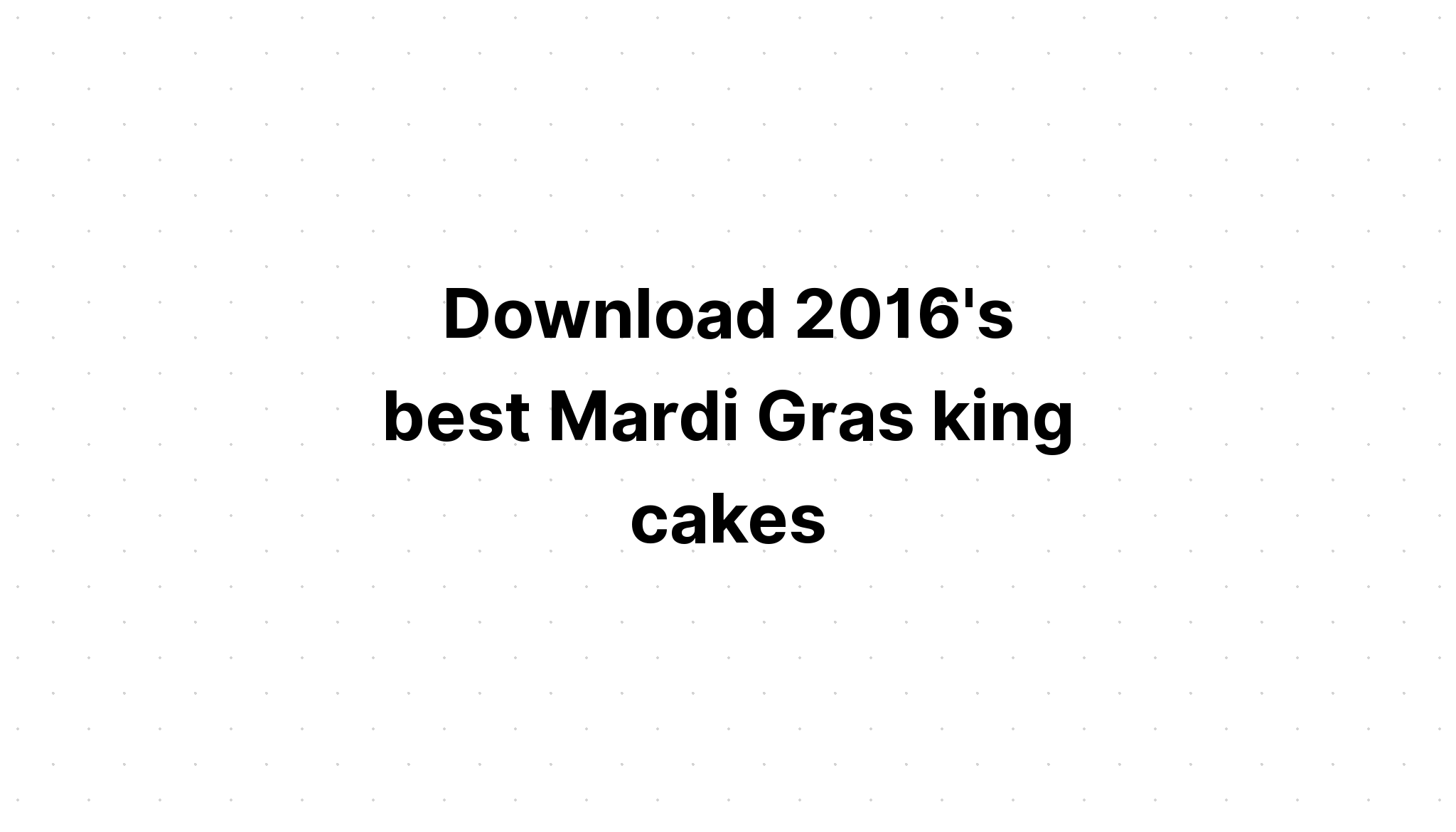 Download Mardi Gras King Cake SVG File